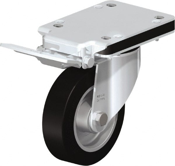 Swivel Top Plate Caster: Solid Rubber, 5