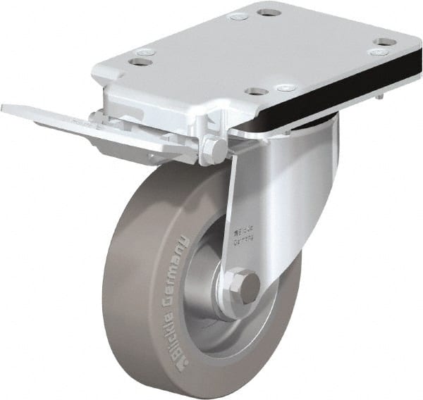 Swivel Top Plate Caster: Solid Rubber, 5