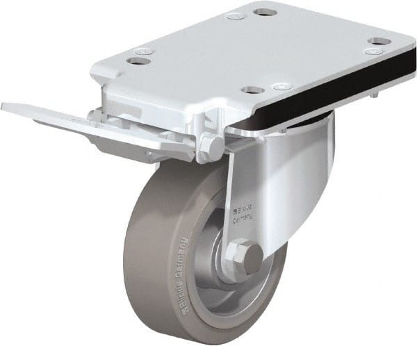 Swivel Top Plate Caster: Solid Rubber, 4