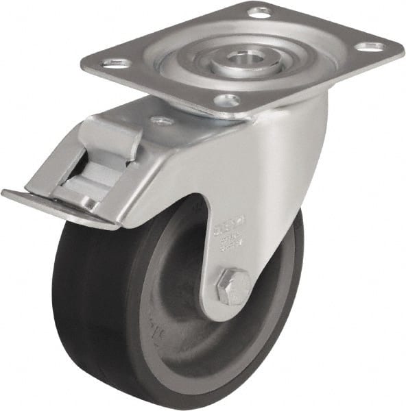 Swivel Top Plate Caster: Silicone Rubber, 4