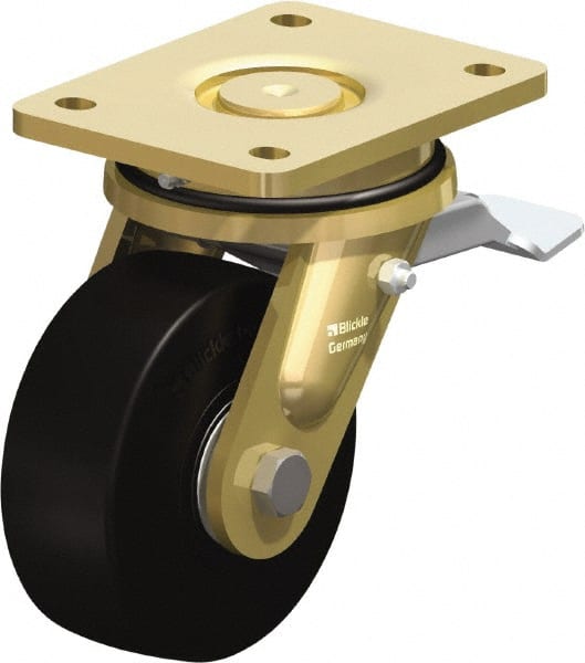 Swivel Top Plate Caster: Solid Rubber, 5