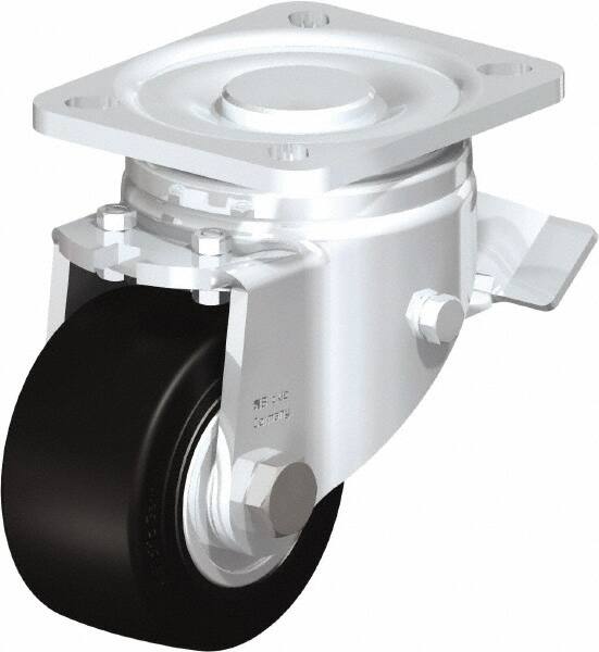 Swivel Top Plate Caster: Solid Rubber, 3