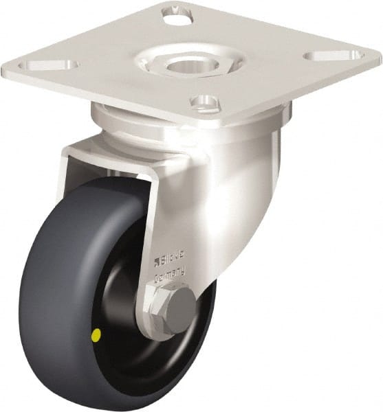 Swivel Top Plate Caster: Thermoplastic Rubber Elastomer, 2