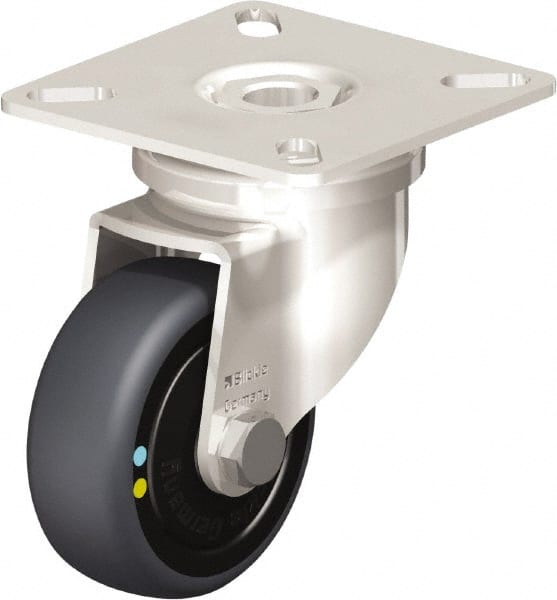 Swivel Top Plate Caster: Thermoplastic Rubber Elastomer, 2