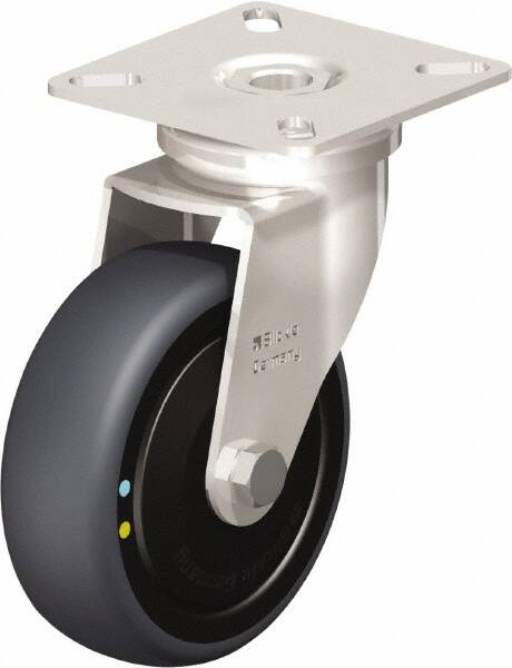 Swivel Top Plate Caster: Thermoplastic Rubber Elastomer, 3