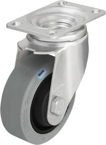 Rigid & Swivel Top Plate Caster: Solid Rubber, 3-1/2