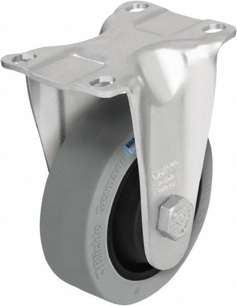 Rigid & Swivel Top Plate Caster: Solid Rubber, 3-1/2