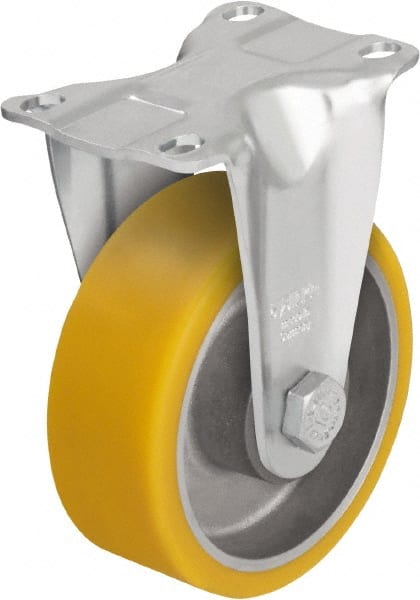 Rigid Top Plate Caster: Polyurethane-Elastomer Blickle Softhane, 5