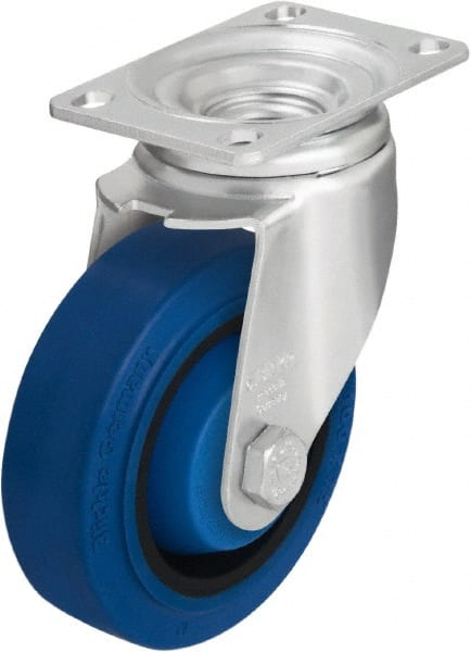 Rigid & Swivel Top Plate Caster: Solid Rubber, 4