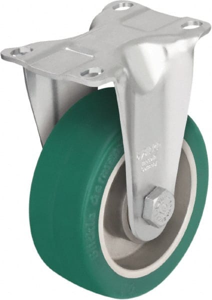 Rigid Top Plate Caster: Polyurethane-Elastomer Blickle Softhane, 4