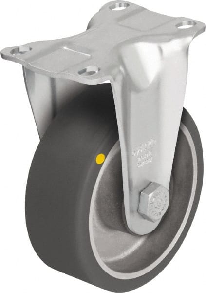 Rigid Top Plate Caster: Polyurethane-Elastomer Blickle Softhane, 5