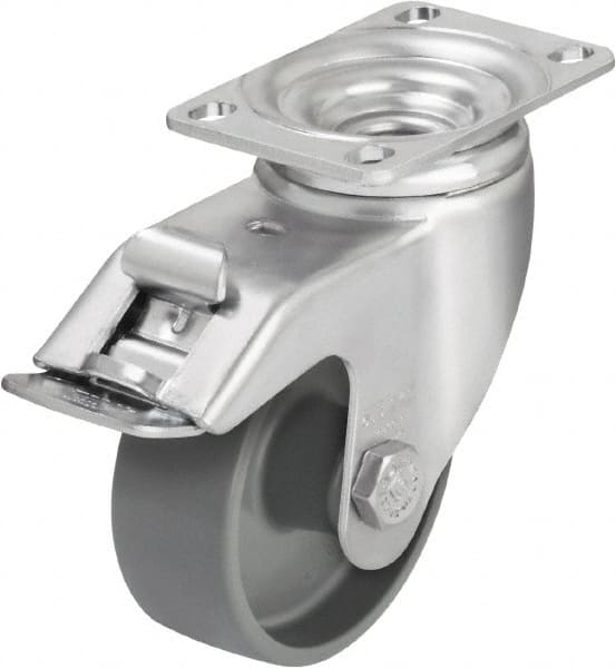 Rigid & Swivel Top Plate Caster: Nylon, 3-1/2