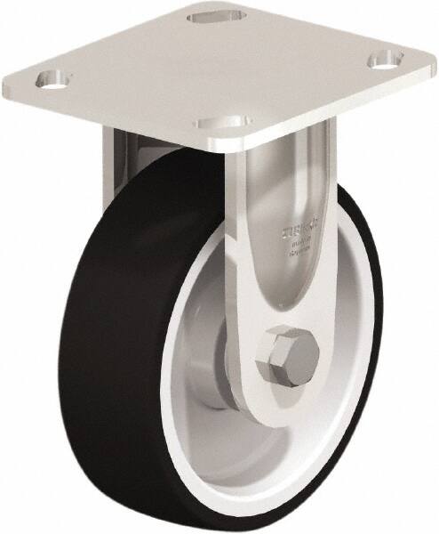 Rigid Top Plate Caster: Rubber, 5