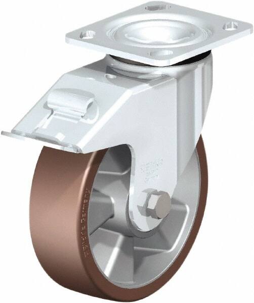 Swivel Top Plate Caster: Polyurethane, 6-5/16