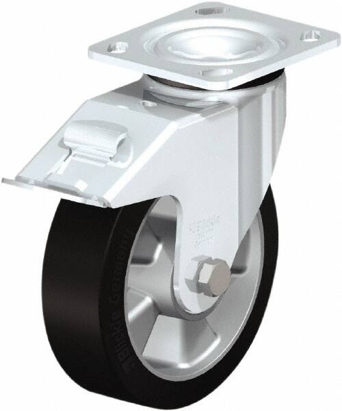 Swivel Top Plate Caster: Rubber, 6-5/16