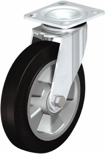 Swivel Top Plate Caster: Rubber, 8