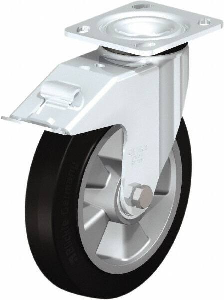 Swivel Top Plate Caster: Rubber, 8