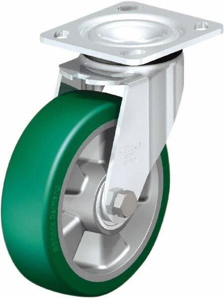 Swivel Top Plate Caster: Polyurethane, 6-5/16