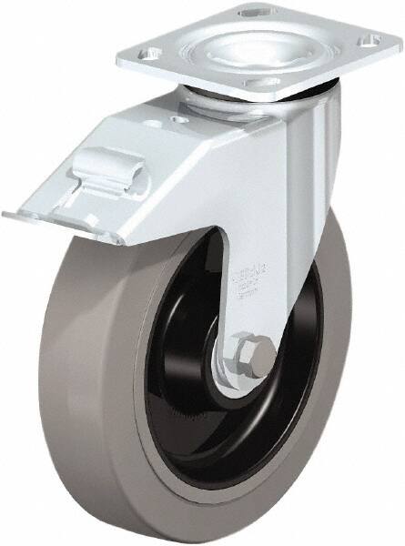 Swivel Top Plate Caster: Rubber, 8