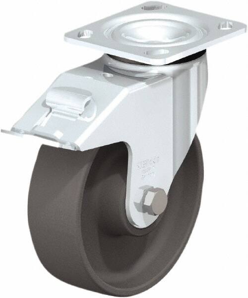 Swivel Top Plate Caster: Nylon, 6-5/16