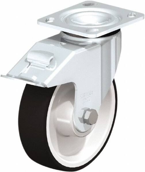 Swivel Top Plate Caster: Polyurethane, 6-5/16