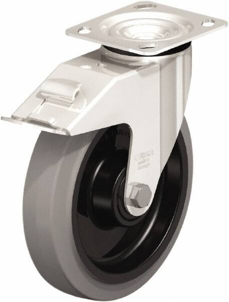 Swivel Top Plate Caster: Rubber, 8