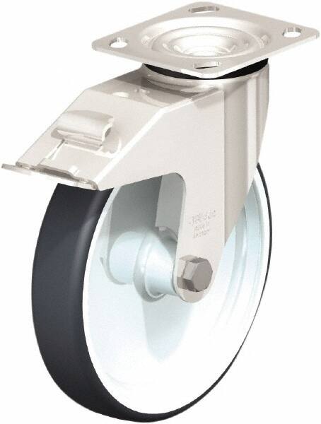 Swivel Top Plate Caster: Rubber, 8