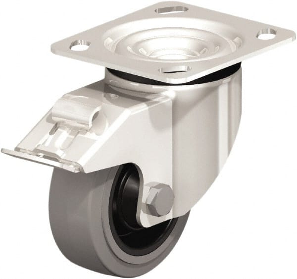 Swivel Top Plate Caster: Rubber, 4