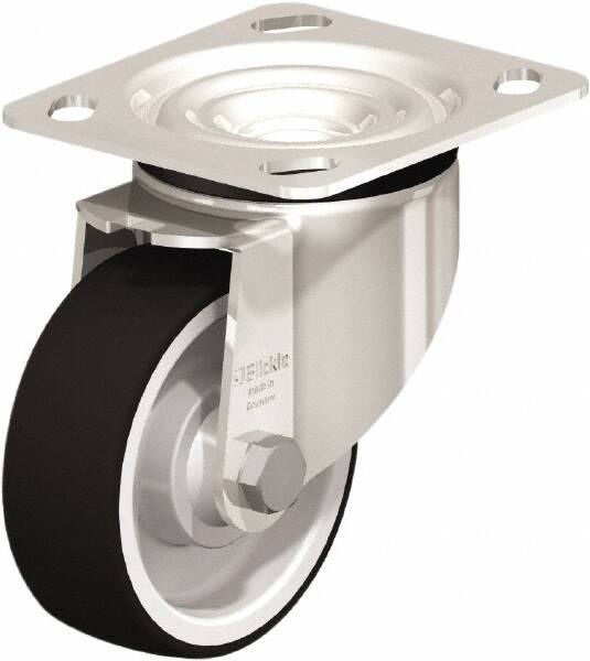 Swivel Top Plate Caster: Rubber, 4