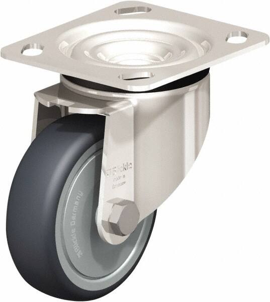 Swivel Top Plate Caster: Rubber, 4