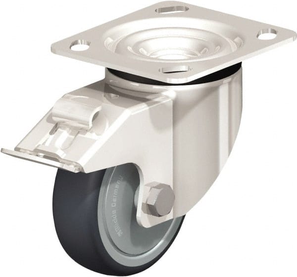 Swivel Top Plate Caster: Rubber, 4