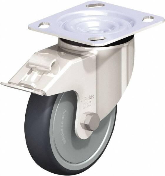 Swivel Top Plate Caster: Rubber, 5