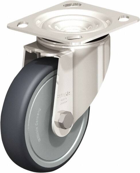 Swivel Top Plate Caster: Rubber, 5