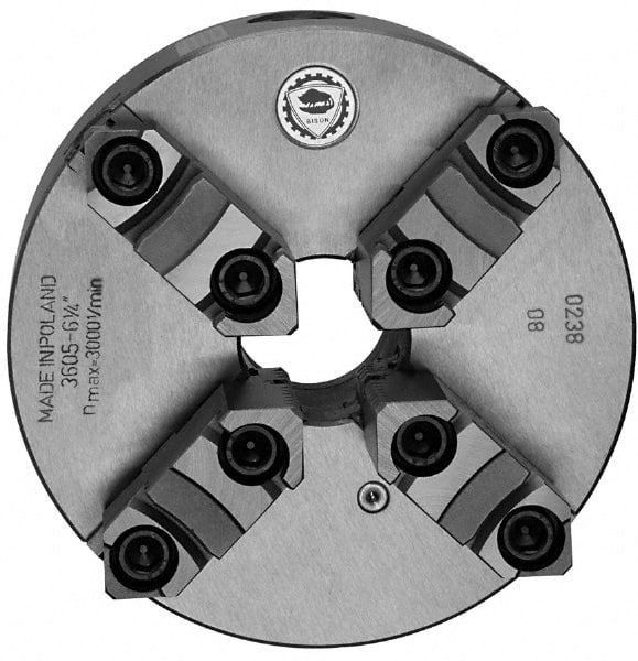 Self-Centering Manual Lathe Chuck: 4-Jaw,  12-1/2