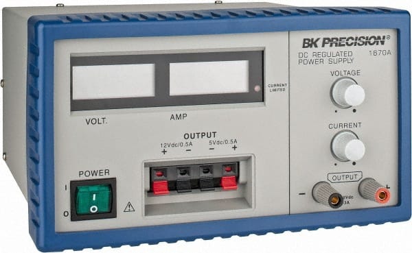 165 Watt, 0 to 3 Amp, 0 to 30V, 12V, 5V Output, Power Supply MPN:1670A