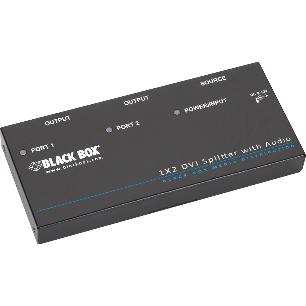 Black Box DVI-D Splitter with Audio and HDCP, 1 x 2 - Audio Line In - Audio Line Out - DVI In - DVI Out MPN:AVSP-DVI1X2