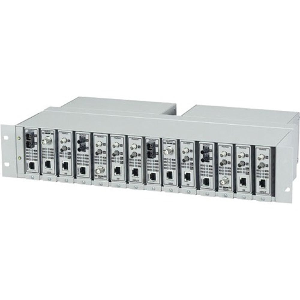 Black Box FlexPoint 14-Slot Media Converter Chassis - 2 x Number of Power Supplies Supported - Rack-mountable, Wall Mount, Standalone MPN:LMC200-2PS