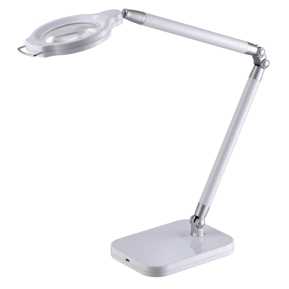 BLACK+DECKER PureOptics Summit Zoom Ultra Reach Magnifier LED Clamp-On Desk Lamp, Adjustable, 29inH, White MPN:LED10ARCMAG-WHT