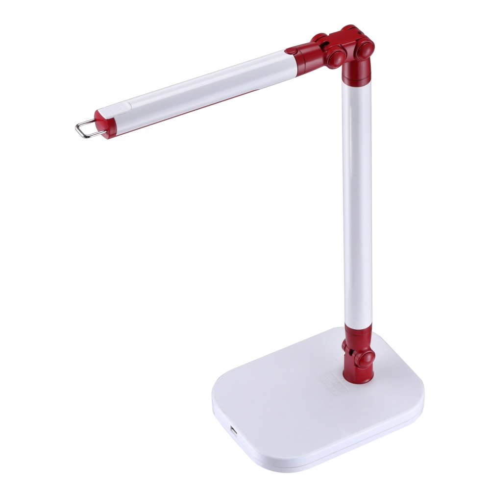 Black+Decker PureOptics Exalt Flash Detachable-Head LED Clamp-On Desk Lamp, Adjustable, 19in, Red/White MPN:LED5ELIGHT-WHTRED