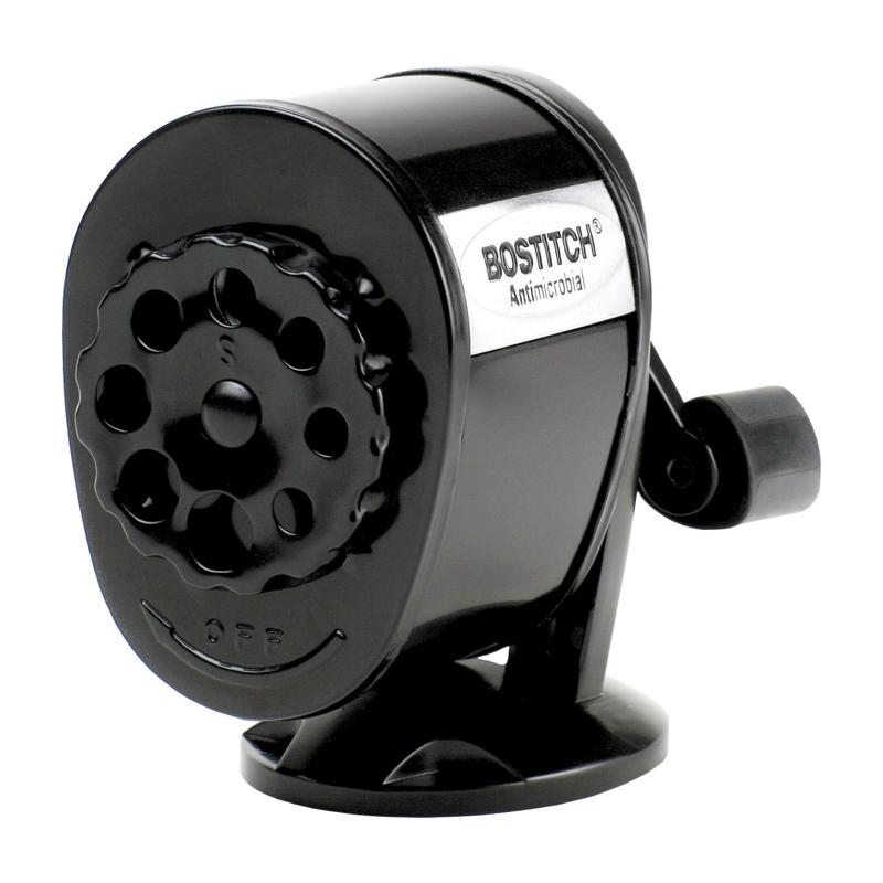 Bostitch Metal Manual Pencil Sharpener With Antimicrobial Protection (Min Order Qty 4) MPN:MPS1-BLK