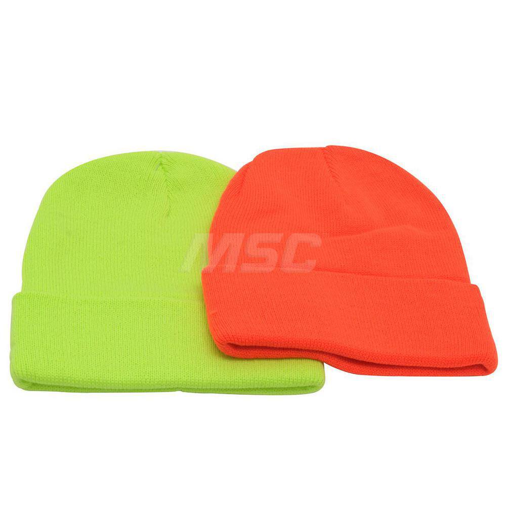 Beanie Hat: Acrylic & Polyester, Green & Orange, Size Universal, Solid MPN:BCOKHHVL4