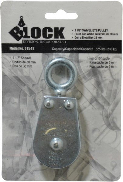 525 Lbs. Load Limit, Swivel Eye Standard Block MPN:01548-C