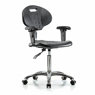 Erie Poly CR Chair Med Arms Cast Blk MPN:BR-CLR-TPMBCH-CR-A1-NF-CC-BLK