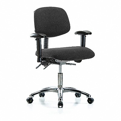 Fabric ESD Chair Desk Arms Cstrs Blk MPN:BR-ESD-FDHCH-CR-T0-A1-EC-ESDBLK