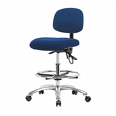 Fabric ESD Chair High FR Cstrs Blue MPN:BR-ESD-FHBCH-CR-T0-A0-CF-EC-ESDBLU