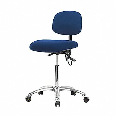 Fabric ESD Chair Med Casters Blue MPN:BR-ESD-FMBCH-CR-T0-A0-NF-EC-ESDBLU