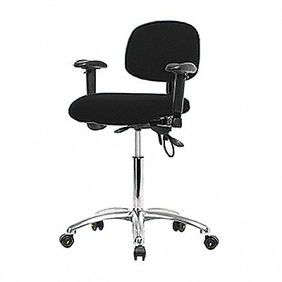 Fabric ESD Chair Med Arms Cstrs Blk MPN:BR-ESD-FMBCH-CR-T0-A1-NF-EC-ESDBLK