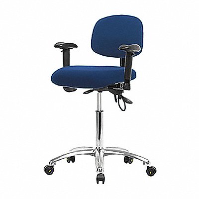 Fabric ESD Chair Med Arms Cstrs Blue MPN:BR-ESD-FMBCH-CR-T0-A1-NF-EC-ESDBLU