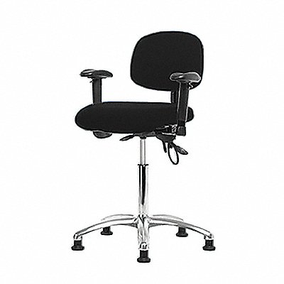 Fabric ESD Chair Med Arms Glides Blk MPN:BR-ESD-FMBCH-CR-T0-A1-NF-EG-ESDBLK