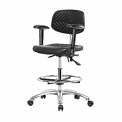 Poly ESD Chair Med FR Arms Casters MPN:BR-ESD-PMBCH-CR-T0-A1-CF-EC